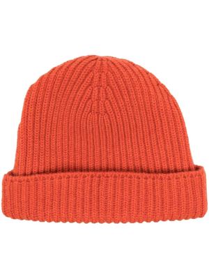 Fedeli ribbed-knit cashmere beanie - Orange