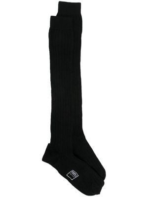 Fedeli ribbed-knit cashmere socks - Black