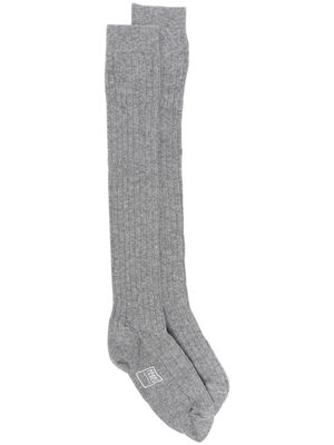 Fedeli ribbed-knit cashmere socks - Grey