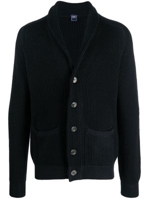 Fedeli ribbed-knit merino-wool cardigan - Black