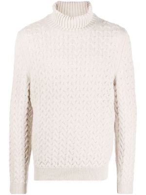 Fedeli roll-neck cable-knit jumper - Neutrals
