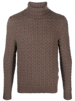 Fedeli roll-neck chunky-knit jumper - Brown