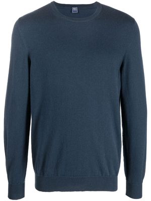 Fedeli round-neck fine-knit jumper - Blue