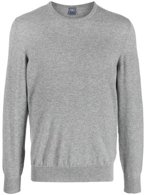 Fedeli round-neck fine-knit jumper - Grey