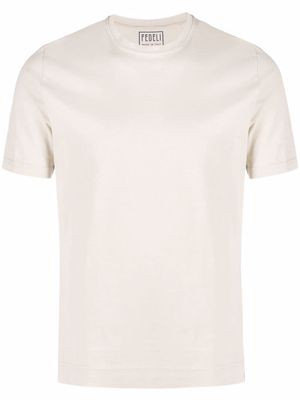 Fedeli round-neck short sleeved T-shirt - Neutrals