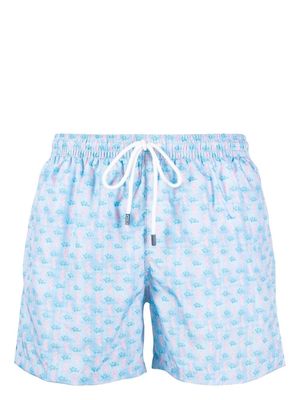 Fedeli seahorse-print swim shorts - Blue