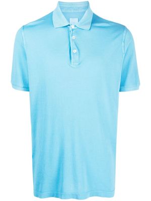 Fedeli short-sleeved cotton polo shirt - Blue