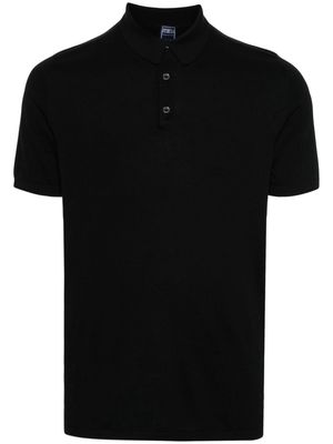 Fedeli short-sleeves cotton polo shirt - Black