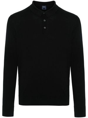 Fedeli Sportman fine-knit polo shirt - Black