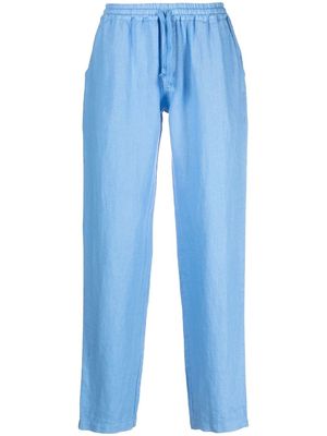 Fedeli straight-leg linen trousers - Blue