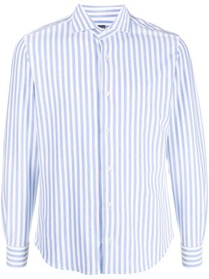 Fedeli stripe-pattern long-sleeve shirt - Blue