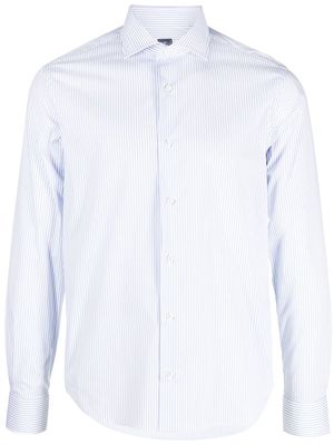Fedeli stripe-pattern long-sleeve shirt - White