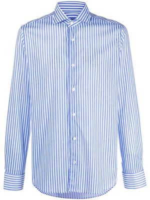 Fedeli stripe-print design shirt - Blue