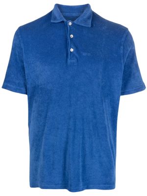 Fedeli terry cloth-effect polo shirt - Blue
