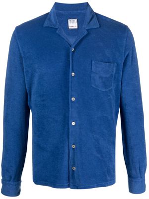 Fedeli terry-cloth long-sleeve shirt - Blue