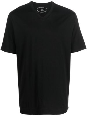 Fedeli V-neck cotton T-Shirt - Black