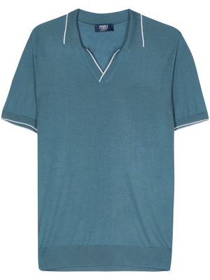 Fedeli Wave fine-knit polo shirt - Blue