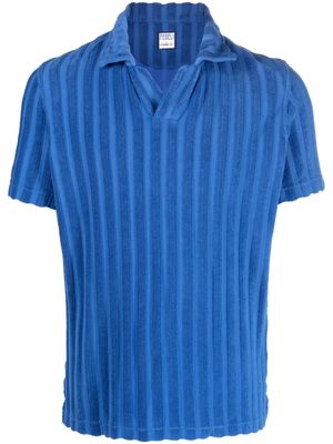 Fedeli wide-ribbed polo shirt - Blue