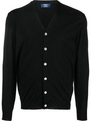 Fedeli wool button-fastening cardigan - Black