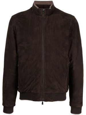 Fedeli zipped-up fastening bomber jacket - Brown