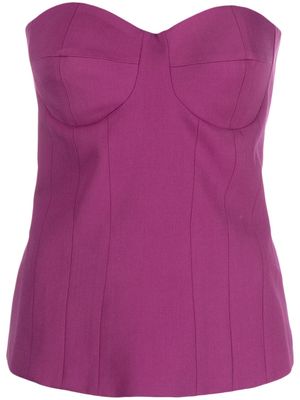 Federica Tosi bustier-neckline strapless top - Purple