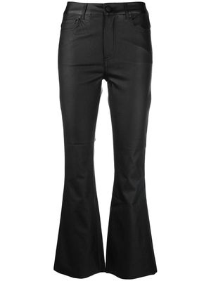 Federica Tosi coated flared cropped trousers - Black