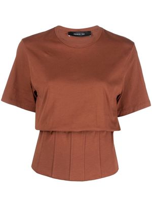 Federica Tosi corset-style short-sleeved T-shirt - Brown