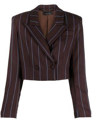 Federica Tosi cropped double breasted blazer - Brown