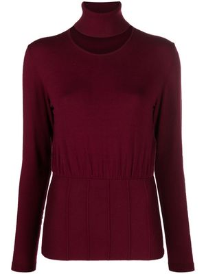 Federica Tosi cut-out roll-neck jumper - Red