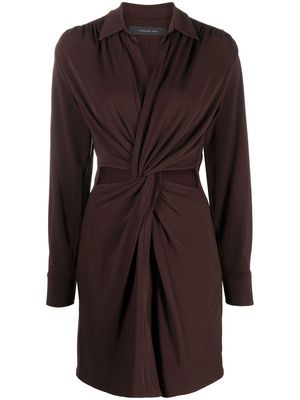 Federica Tosi cut-out shirt dress - Brown