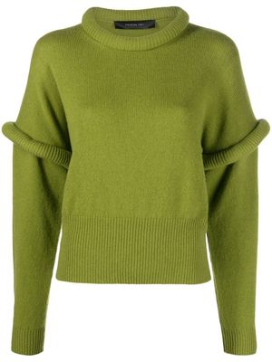 Federica Tosi detachable sleeve knitted jumper - Green