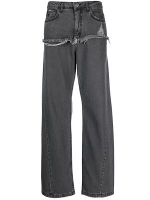 Federica Tosi distressed-effect wide-leg jeans - Black