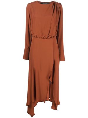 Federica Tosi draped wrap-skirt dress - Brown