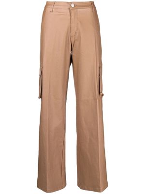Federica Tosi faux-leather straight-leg trousers - Brown