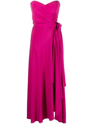 Federica Tosi flared bow-fastening strapless dress - Pink