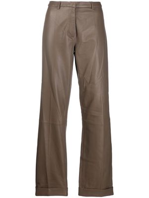 Federica Tosi flared leather trousers - Grey