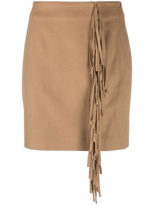 Federica Tosi fringe-detail mini skirt - Brown