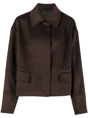Federica Tosi fringe-detail oversized jacket - Brown