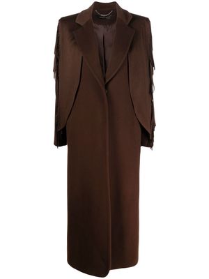 Federica Tosi fringed single-breasted trench coat - Brown