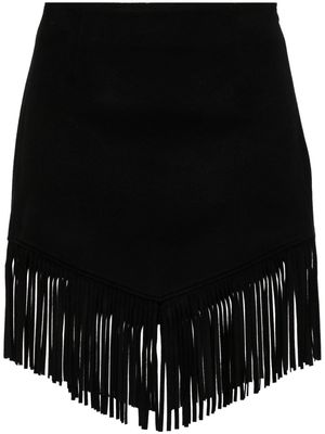 Federica Tosi fringed wool-blend miniskirt - Black