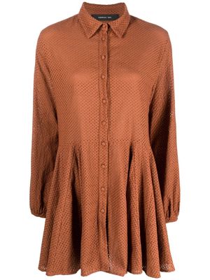 Federica Tosi fully-perforated shirt dress - Brown