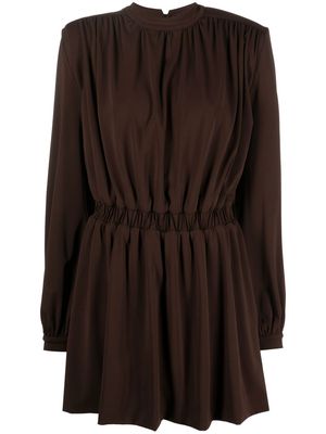Federica Tosi gathered-detail mini dress - Brown