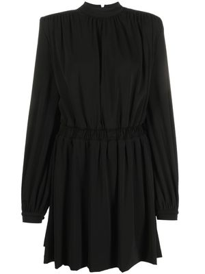 Federica Tosi gathered mock-neck mini dress - Black
