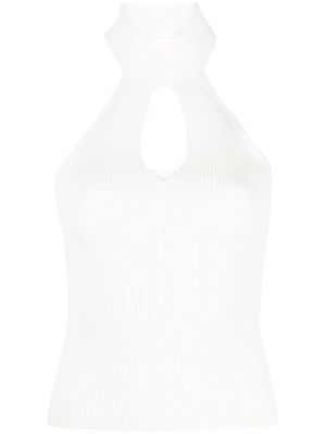 Federica Tosi halterneck ribbed knit top - Neutrals