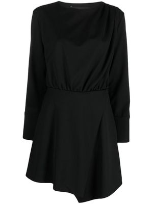 Federica Tosi long-sleeve asymmetric minidress - Black