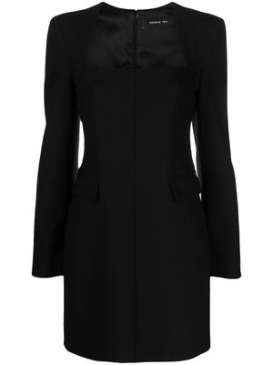Federica Tosi long-sleeve crepe minidress - Black