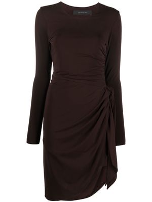 Federica Tosi long-sleeve ruched dress - Brown