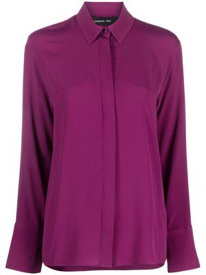 Federica Tosi long-sleeved silk-blend shirt - Purple