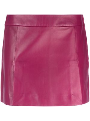 Federica Tosi mid-rise leather miniskirt - Pink