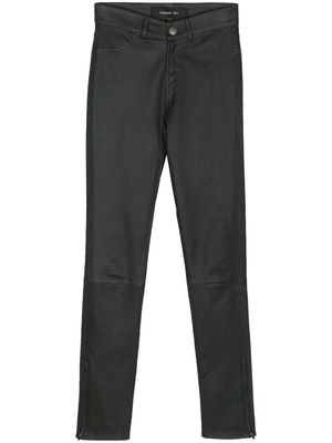 Federica Tosi mid-rise leather skinny trousers - Green